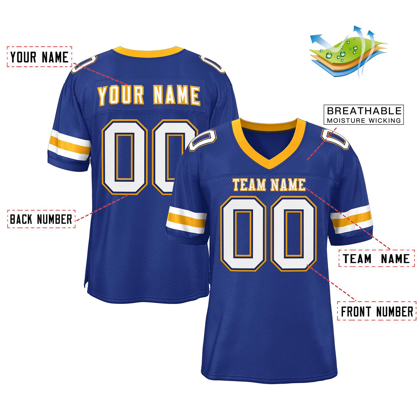 Elite Link Cobalt Charge Football Jersey