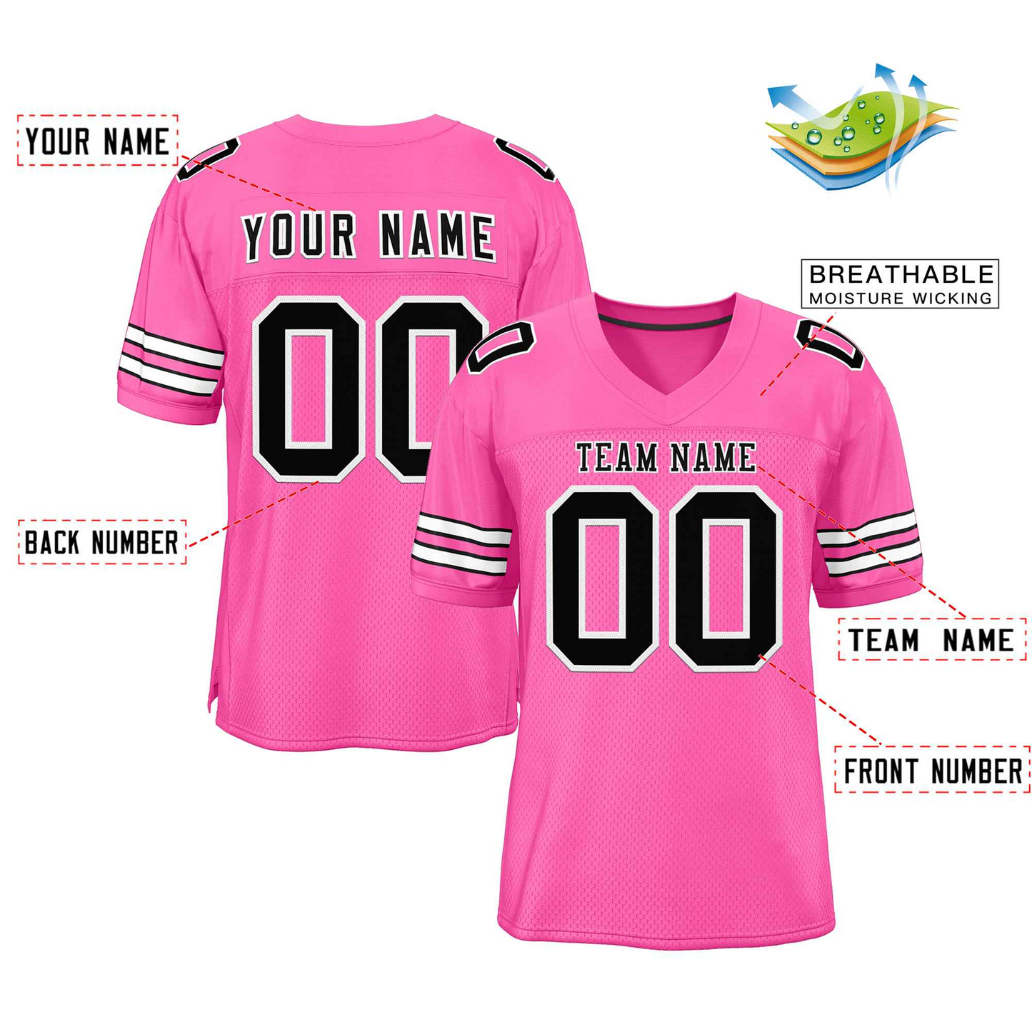 Elite Rank Peony Power Football Jersey