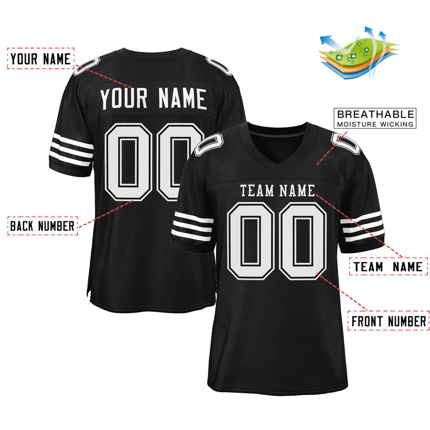 Elite Class Monochrome Football Jersey